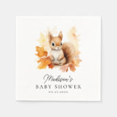 Cute Woodland Squirrel Fall Baby Shower Serviette (Vorderseite)