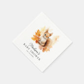 Cute Woodland Squirrel Fall Baby Shower Serviette (Ecke)