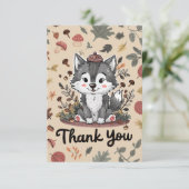 Cute Woodland Wolf Dankeskarte (Stehend Vorderseite)