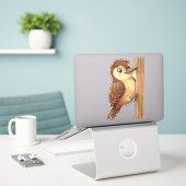 Cute Woodpecker Bird Sticker – Adorable Woodland A (Laptop auf Schreibtisch)