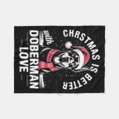 Cute Xmas Christmas Is Better With Doberman Nscher Fleecedecke (Vorderseite (Horizontal))