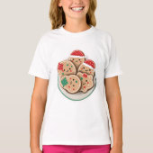 Cute Xmas Cookies on Plate – Smiling Holiday T-Shirt (Vorderseite)