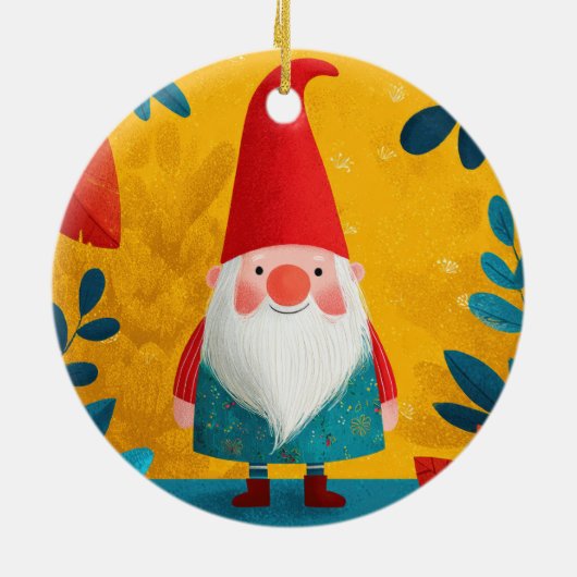 Cute Xmas Gnome My First Christmas Baby Photo Keramik Ornament (Hinten)