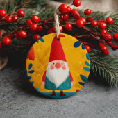 Cute Xmas Gnome My First Christmas Baby Photo  Keramik Ornament