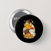 Cute Xmas Kawaii Cats Neko Funny Kitten Lover Anim Button (Vorne & Hinten)