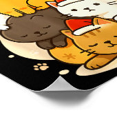 Cute Xmas Kawaii Cats Neko Funny Kitten Lover Anim Poster (Ecke)