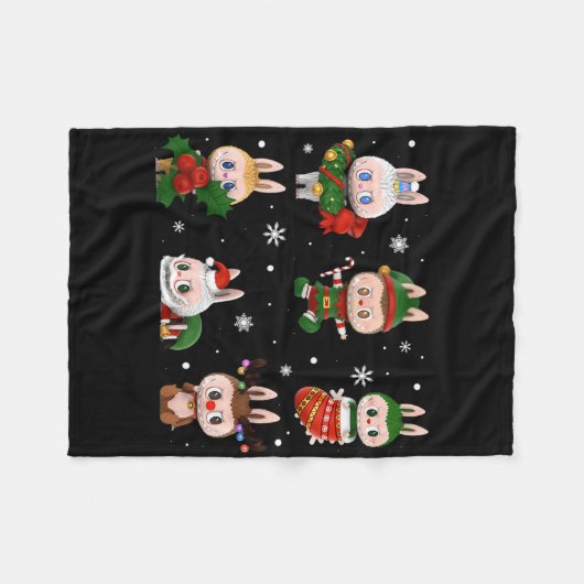 Cute Xmas Labubu Lover Labubu The Monsters Christm Fleecedecke (Vorderseite (Horizontal))