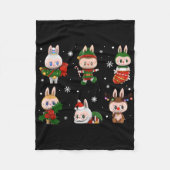 Cute Xmas Labubu Lover Labubu The Monsters Christm Fleecedecke (Vorderseite)