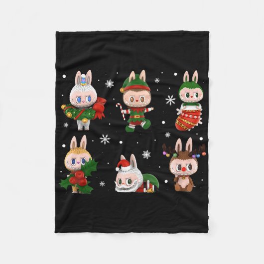Cute Xmas Labubu Lover Labubu The Monsters Christm Fleecedecke (Vorderseite)