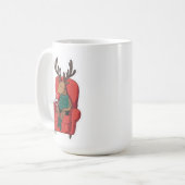 Cute Xmas Reindeer Relaxing Kaffeetasse (Vorderseite Links)