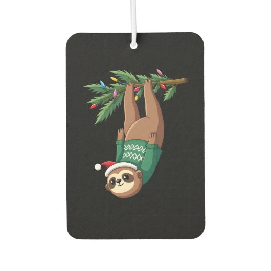 Cute Xmas Sloth Santa Hat Christmas Sloth - Tree L Autolufterfrischer (Vorderseite)