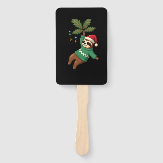 Cute Xmas Sloth Santa Hat Christmas Sloth - Tree L Fächer (Vorderseite)