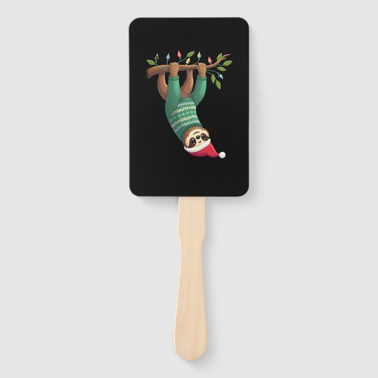 Cute Xmas Sloth Santa Hat Christmas Sloth - Tree L Fächer (Vorderseite)