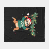 Cute Xmas Sloth Santa Hat Christmas Sloth - Tree L Fleecedecke (Vorderseite (Horizontal))