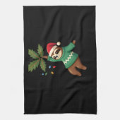Cute Xmas Sloth Santa Hat Christmas Sloth - Tree L Geschirrtuch (Vertikal)