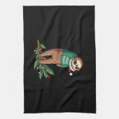 Cute Xmas Sloth Santa Hat Christmas Sloth - Tree L Geschirrtuch (Vertikal)