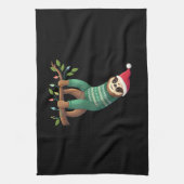 Cute Xmas Sloth Santa Hat Christmas Sloth - Tree L Geschirrtuch (Vertikal)