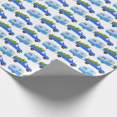 Cute Xmas Trailers RVs Trucks Blue Christmas Geschenkpapier (Ecke)