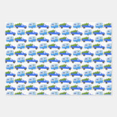 Cute Xmas Trailers RVs Trucks Blue Christmas Geschenkpapier Set (Vorderseite)