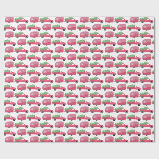 Cute Xmas Trailers RVs Trucks Christmas Holiday Geschenkpapier (Flach)