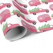 Cute Xmas Trailers RVs Trucks Christmas Holiday Geschenkpapier (Rolleneckpunkt)