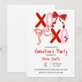 cute xo Galentine’s Day invitation, girly invite Einladung (Vorne/Hinten)