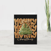 Cute Yarn Crochet Preppy Merry Christmas Tree Bow Karte (Vorderseite)