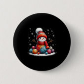 Cute Yarn Snowman Quilter Christmas Crochet Knitti Button (Vorderseite)