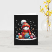 Cute Yarn Snowman Quilter Christmas Crochet Knitti Karte (Gelbe Blume)