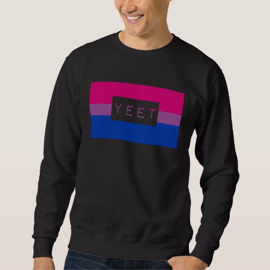 Cute Yeet Meme Gay Bisexual Pride Flag Queer Sweatshirt (Vorderseite)