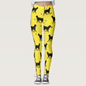 Cute Yellow And black Animal Pet Dots Cat Pattern  Leggings (Vorderseite)