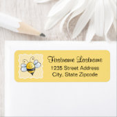 Cute Yellow and Black Bumblebee Return Address (Insitu)