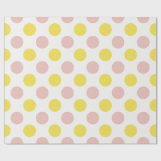 Cute Yellow and Pink Polka Dot Geschenkpapier