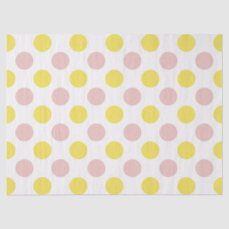 Cute Yellow and Pink Polka Dot Seidenpapier