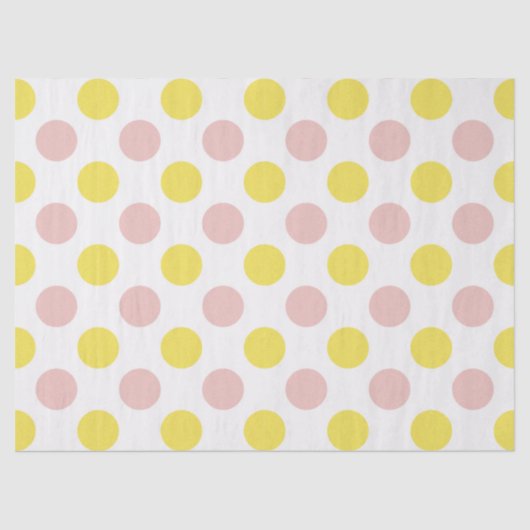 Cute Yellow and Pink Polka Dot  Seidenpapier (Vorderseite)