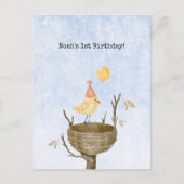 Cute Yellow Baby Bird With Balloon Invitation Postkarte (Vorderseite)