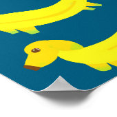 Cute Yellow Banana Dogs Graphic  Poster (Ecke)