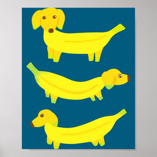Cute Yellow Banana Dogs Graphic  Poster (Vorne)