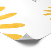 Cute Yellow Bee Sunflower First Bee-day Welcome Poster (Ecke)