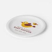 Cute Yellow Bird Baby Shower Paper Plates Pappteller (Schrägansicht)