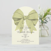 Cute Yellow Bow Gender Neutral Baby Shower Arch Einladung (Stehend Vorderseite)