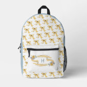 Cute yellow Bows Floral Initial Backpack Bedruckter Rucksack (Vorderseite)