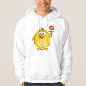 Cute Yellow Cartoon Chick with Flower Hoodie (Vorderseite)
