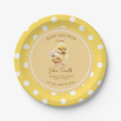 Cute yellow chick baby shower  pappteller (Vorderseite)
