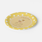 Cute yellow chick baby shower  pappteller (Schrägansicht)