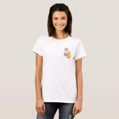 Cute Yellow Chick Holding Balloons Illustration T-Shirt (Vorne ganz)
