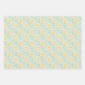 Cute Yellow Chicks and Flowers Pattern Geschenkpapier Set (Vorderseite 3)