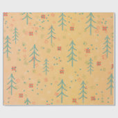Cute Yellow Christmas Geschenkpapier (Flach)