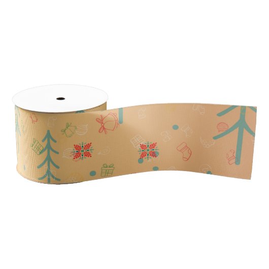 Cute Yellow Christmas Ripsband (Spule)