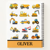Cute Yellow Construction Vehicles Notizblock (Rückseite)